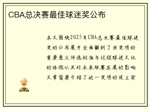 CBA总决赛最佳球迷奖公布